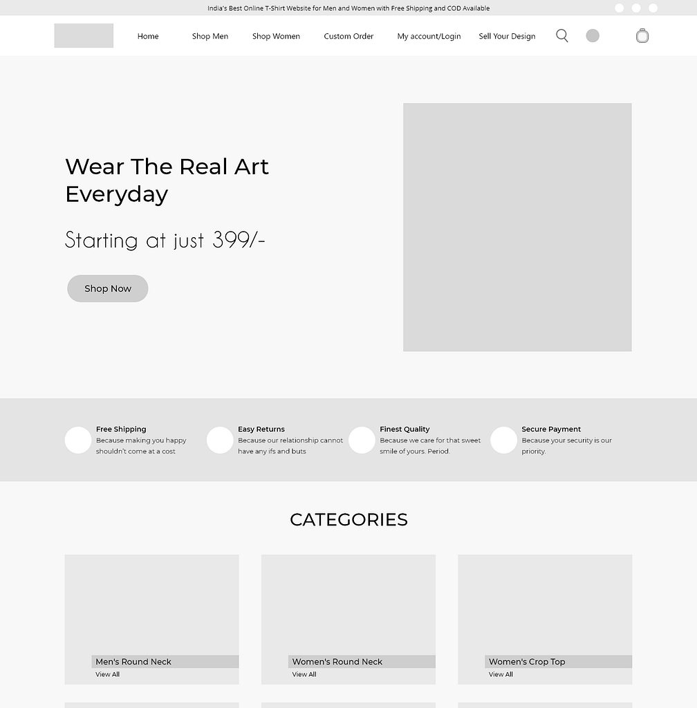 JungleMangal Home wireframe